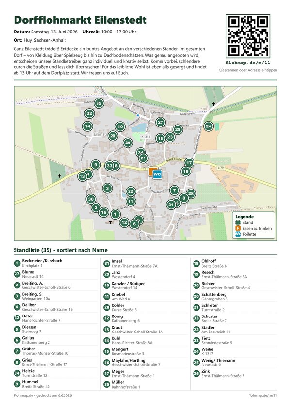 Bild vergr&ouml;&szlig;ern: Dorfflohmarkt Eilenstedt1